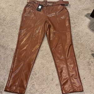 Fashion Nova Chestnut Faux Leather Pants